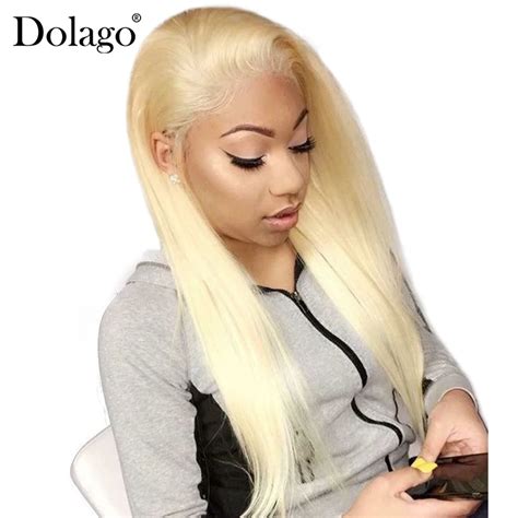 Silky Straight Honey Blonde Lace Front Human Hair Wigs 150 Density 613