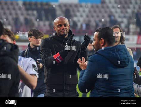 Anderlecht S Head Coach Vincent Kompany Celebrates After Winning A