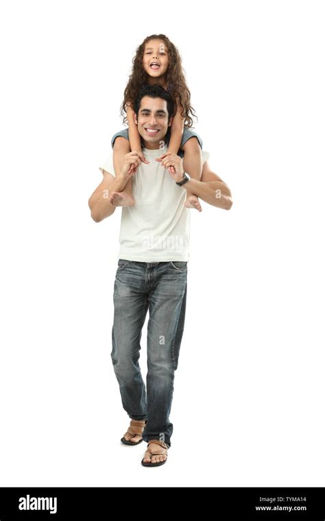 Man Carrying His Daughter On His Shoulders Stock Photo Alamy