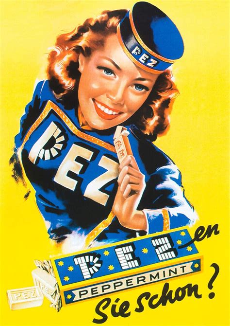 pez eduard haas bonbon spender werbung poster plakate   alte