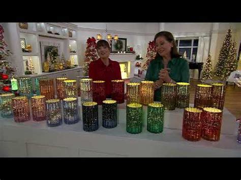 Set Of Illuminated Mercury Glass Hurricanes By Valerie On Qvc Youtube