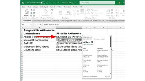 Microsoft Excel Aktienkurse Abrufen Computerwoche