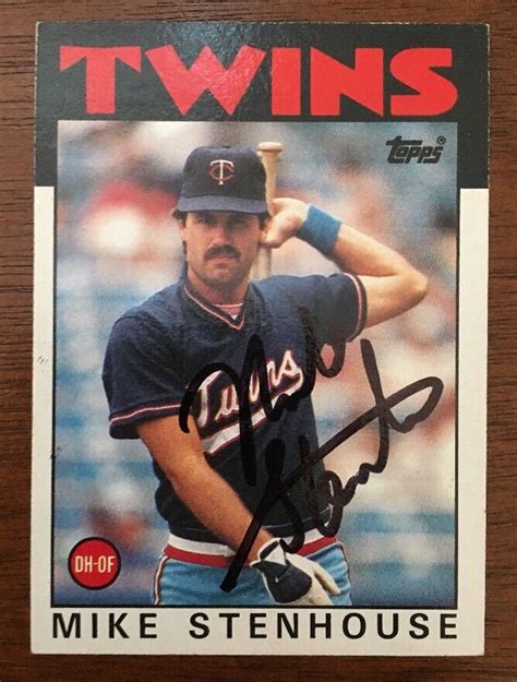 Mike Stenhouse Topps Autographed Signed Auto Baseball Card Twins