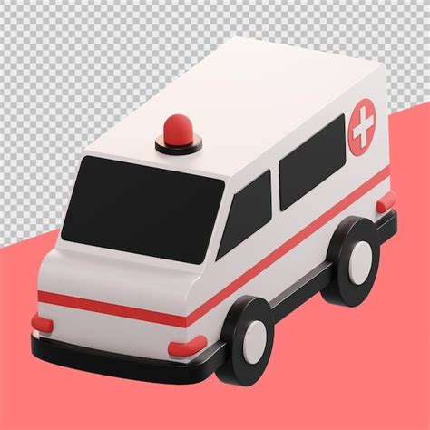 Ambulancia 3d ilustraciones médicas Archivo PSD Premium