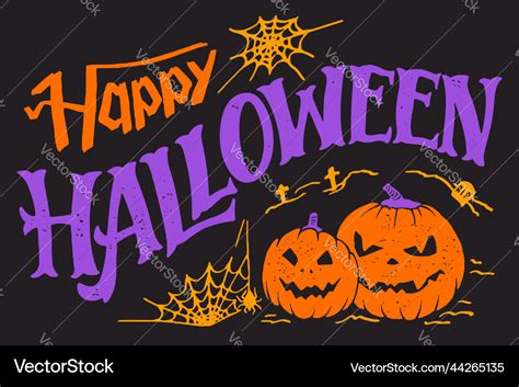 Happy Halloween Hand Lettering Royalty Free Vector Image