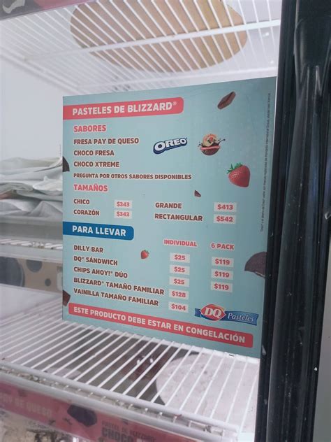 Carta Del Restaurante Dairy Queen Plaza Palmira Campeche Mazatl N