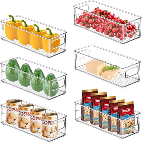 Buy Set Of 6 Refrigerator Organizer Bins Fridge Organizer With Handle