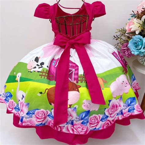 Vestido De Festa Infantil Fazendinha Leidy Lou Moda Baby