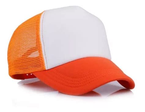 Gorra Trucker Naranja Para Sublimar Cotillon Visera X U En Venta En