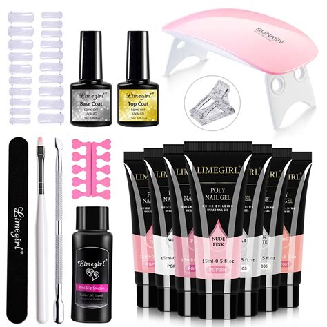 Kit 15 Ml Poligel Limegirl Gel Transparente Cor Ferramenta De