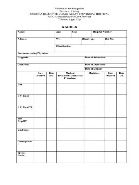 Sample Kardex Pdf