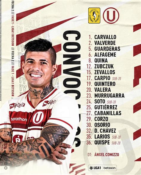 Universitario De Deportes Vs Cantolao La Lista De Convocados Del Equipo Crema Con Varios