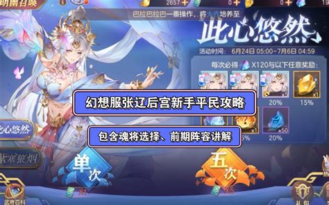 《三国志幻想大陆》幻想服张辽后宫新手平民攻略（包含魂将选择阵容搭配） 山卡 默认收藏夹 哔哩哔哩视频