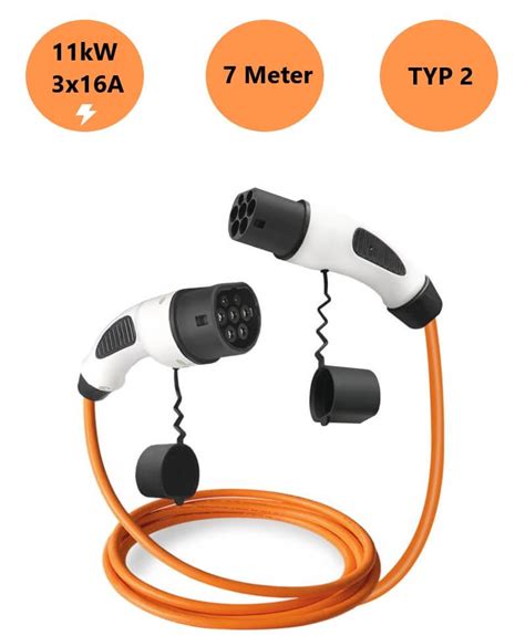 Typ 2 Ladekabel 16A 11kW 3 Phasig für Elektroautos Boostech