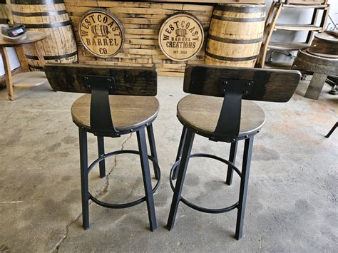 oak stools  backs west coast barrel