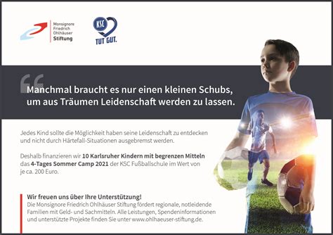 10 kostenfreie Plätze für das KSC Fußball Camp Familienheim Karlsruhe eG