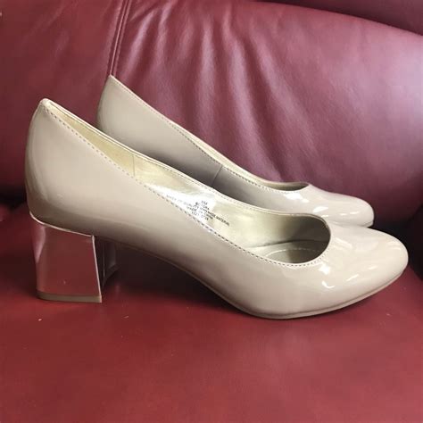 Bandolino Nude Patent Mirror Block Heels Gem