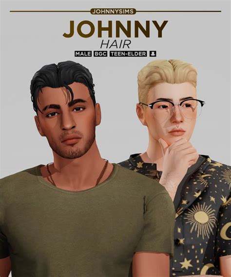 Johnny Hair Johnnysims Sims 4 Hair Male Sims Hair Sims 4 Body Mods