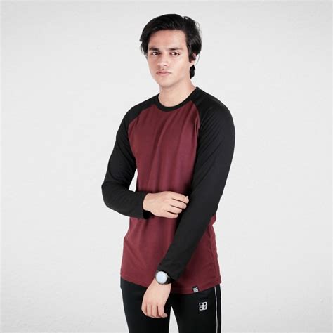 Wine Red Raglan Full Sleeves T Shirt Brocode Clothing Store