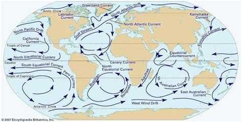 Ocean current | Distribution, Causes, & Types | Ocean current, Ocean ...