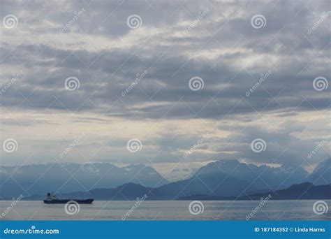 Cook Inlet, Alaska: a Freighter Crosses Cook Inlet Stock Photo - Image ...