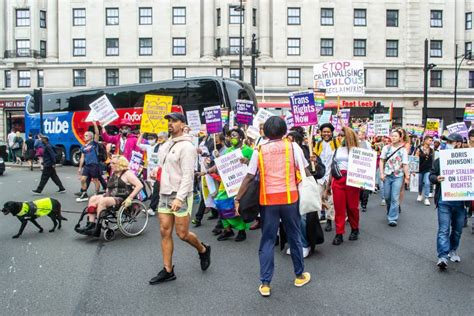 Londres Ingland De Julho De Manifestantes Na Marcha Do