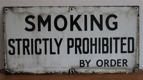 Vintage S Enamel Sign Smoking Strictly Prohibited By Catawiki