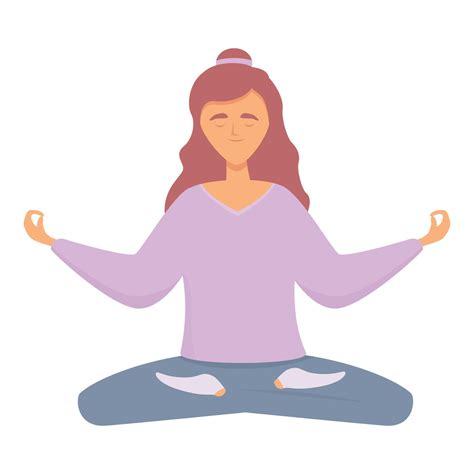 Relax Meditation Icon Cartoon Vector Woman Meditate Vector