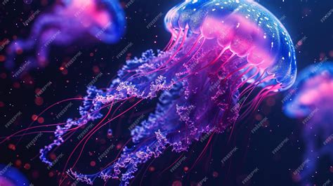Premium Photo | Glowing jellyfish illustration jellyfish aesthetic ...