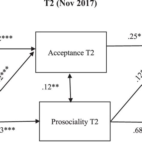 Cross Lagged Panel Model Clpm Of Peer Reported Acceptance And