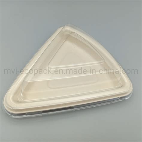 Biodegradable Bagasse Triangle Food Box Cake Box For Ecofriendly