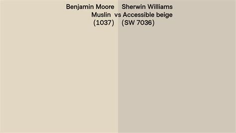 Benjamin Moore Muslin 1037 Vs Sherwin Williams Accessible Beige SW