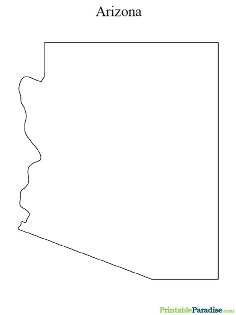 Printable State Map of Arizona