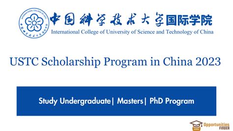 USTC Scholarship Program In China For International Students