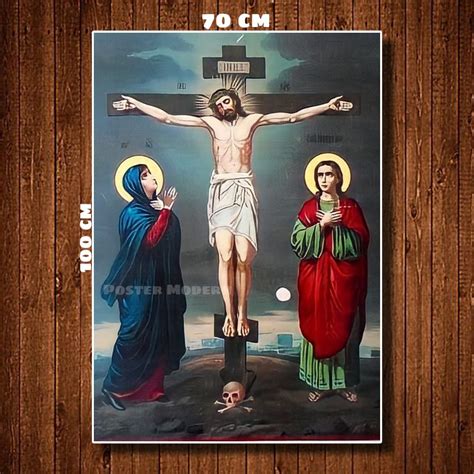 Jual Hiasan Dinding Lukisan Poster Yesus Tersalip Xtra Jumbo Code13