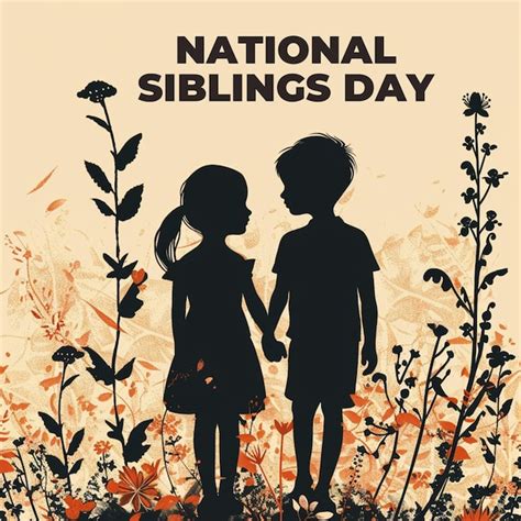 Premium Psd National Siblings Day Background Design