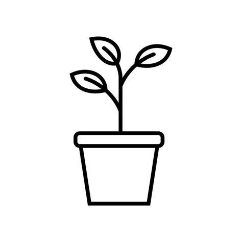 plant pot icon outline 12175668 Vector Art at Vecteezy