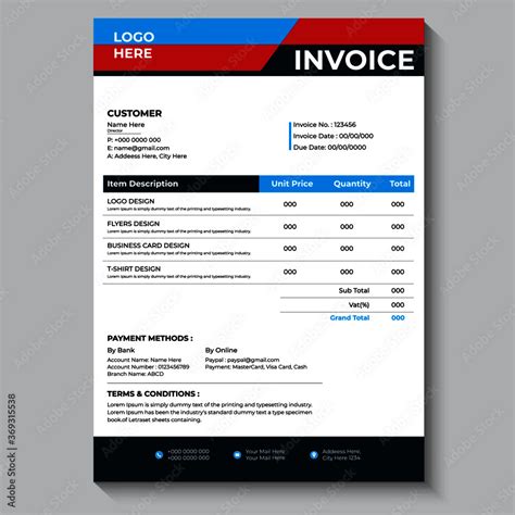 Creative Business Invoice Template Corporate Invoice Design Template