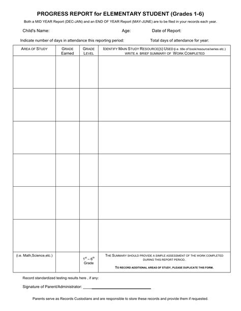 Student Progress Report Template 1 Templates Example Templates Example