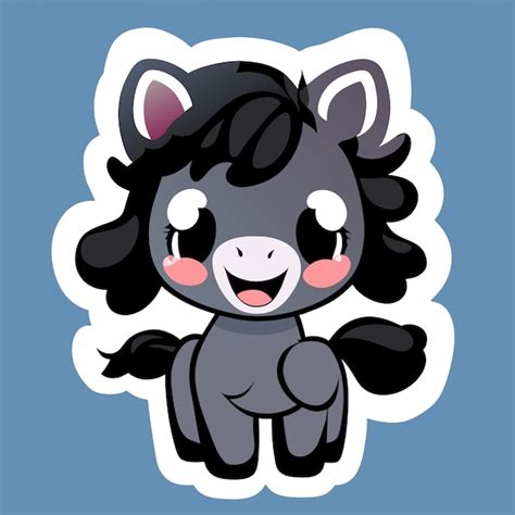 Premium Vector Cute Pony Horse Kawaii Hand Drawn Cartoon Sticker Icon