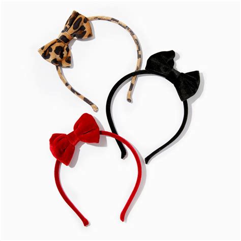 Claires Club Bow Headband Set 3 Pack Claires