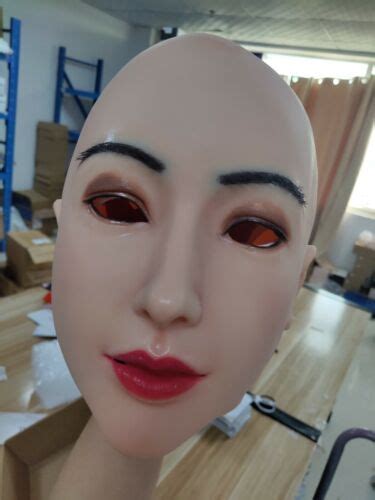 Anzi Realistic Silicone Caucasian Female Head Mask Collar Crossdresser