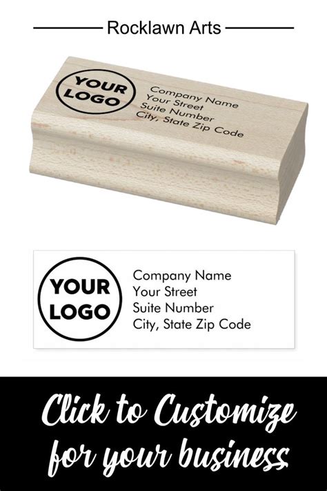 Your Company Business Logo Return Address Rubber Stamp Zazzle