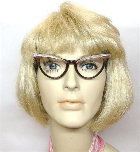 Vintage 50s 60s Winged Cat Eye Eyeglasses Frame American Etsy Barrel Hinges Cat Eye Frames