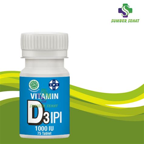 Jual Vitamin D3 Ipi 1000 Iu Botol 75 Tablet Shopee Indonesia