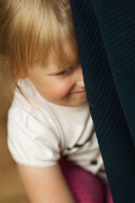 Girl Hiding Behind A Tree Stock Image Image Of Young 26421069