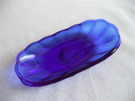 Cobalt Blue Butter Dish Vintage Glass Butter Tray Etsy Cobalt Blue Butter Dish Glass