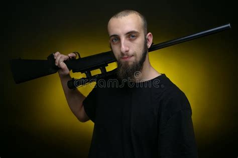 Man Shotgun Over Shoulder Stock Photos Free And Royalty Free Stock