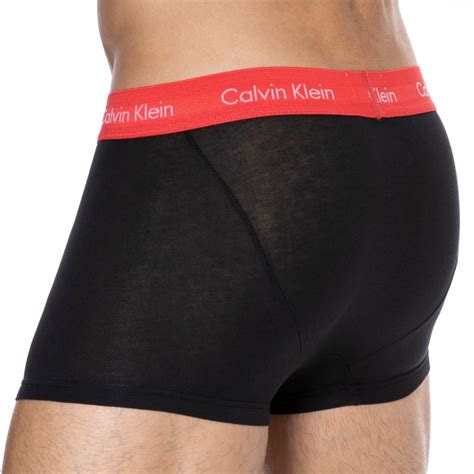 Calvin Klein 3 Pack Cotton Stretch Trunks Black Color Waistband