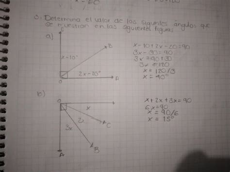 determina el valor de los ángulos que se muestran en las siguientes
